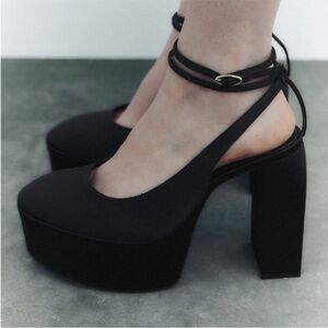 Zara Elegant Black Platform Heels